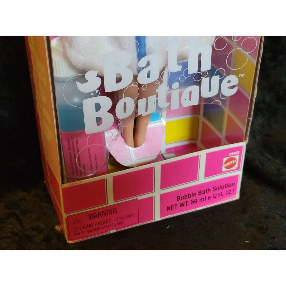 Vtg 2001 Mattel Barbie Bath Boutique Doll 29402 White Robe Bubble Bath NIB - Picture 4 of 10